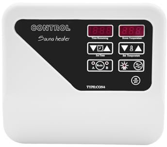 Stufa per sauna con regolatore di temperatura da 40 a 105 ℃ per forno da sauna da 3 a 9 KW, 8 ore di standby 4 ore di funzionamento per sauna a casa e spa