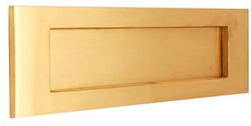 Infinity Decor Satin Brass Victorian Style 10” 250mm Sprung Postal Letter Plate for Interior and Exterior Doors