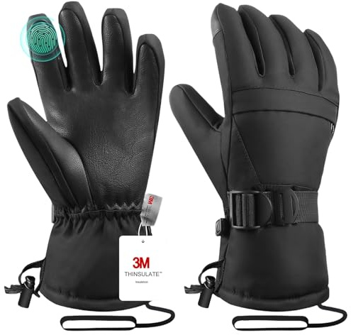Pnosnesy Skidhandskar, vinterhandskar, snöhandskar, snowboardhandskar, vinterhandskar, snowboardhandskar, kylhandskar för båda könen, föräldrar och barn, armband