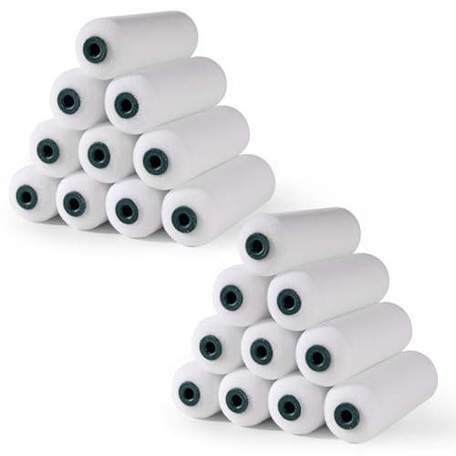 YiBaiBrush Schaumstoff-Farbrollen, 20 Stück, 10,2 cm, Mini-Farbroller, Hochabsorbierende Schaumstoff-Farbwalze, 10,2 cm, kleine Schaumstoff-Farbrollen, 10,2 cm Schaumstoffrollen für Hausmalerei