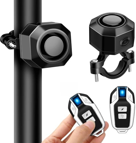 2 sistemi di allarme per bicicletta da 110 dB con telecomando, impermeabile, con sensore di movimento per e-bike, scooter, moto e scooter elettrici