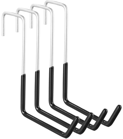 Ziyonix Lot de 6 crochets en S - Grands crochets robustes pour rangement de garage - Crochets de suspension de garage - Crochets de suspension pour vélo, échelle, crochets universels pour accrocher