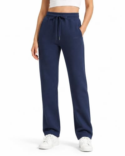 Zylioo Pantalon de Jogging Femme Grande Taille Long, Survêtement Ample Extra Long avec Poches, Pantalon de Sport Détente Élégant Bleu Marine XL Extra Tall fit insteam 86 cm