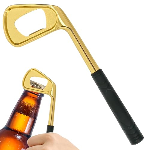ARWIG Premium Golf Club Bottle Opener | Beer Bottle Opener & Funny Golf Gifts for Men | Unique Golf Accessories for Parties Bar Kitchen (Golden Iron)