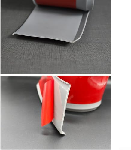 Plinthe en PVC souple pour rénovation de la maison, 3 mètres de long, design en L, facile à installer avec nano-adhésif, compatible avec différentes surfaces, marron foncé (gris)