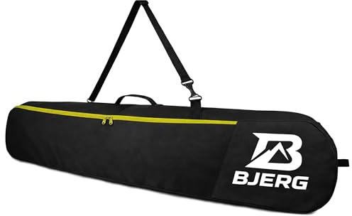 Vov.Vov Bjerg snowboardväska, snowboardväska, boardväska, snowboard, ryggsäck, väska för snowboard – tillverkad i Europa (svart/gul, upp till 170 cm)