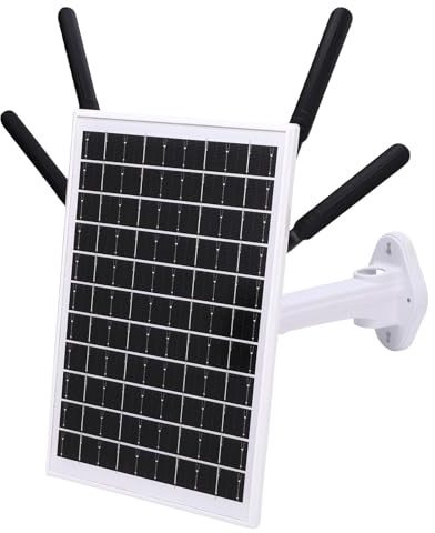 Ejoyous Wlan Router Solar, 4G LTE Router Wi-Fi6 Modemrouter Outdoor Wlan Amplificatore Range Extender per Esterno, per Campeggio Area Esterna (Antenne bianche)