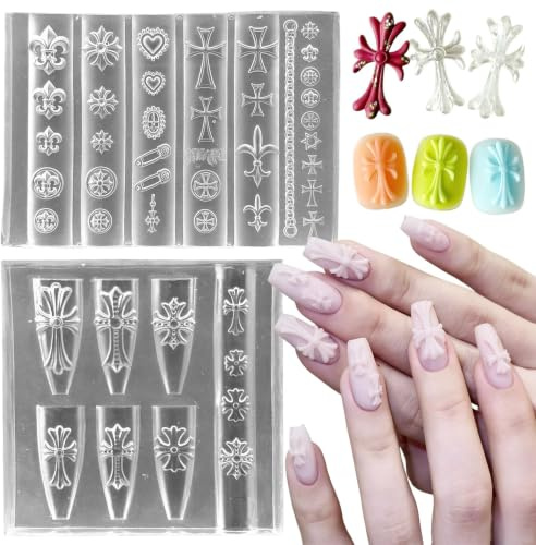 Teracimoha 2 pcs Nail Charms, 3D Gel, Nagel Charms, Nail Gems, Acc.