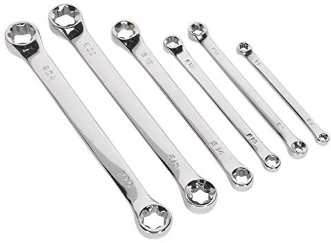 Sealey Siegen S01107 6pc TRX-Star* Double End Spanner Set, Silver