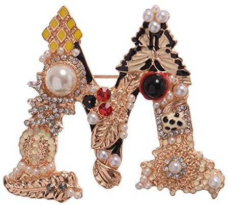 GRACEART Ancien Des lettres perle Gemme victorien Broche Épingle (M)