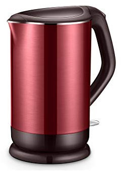 Bouilloire éLectrique Mise Hors Tension Automatique Grande Capacité 1830w Isolation Anti-BrûLure IntéGréE Acier Inoxydable 1,7 L Rouge