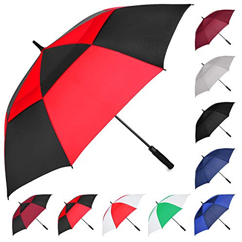 MRTLLOA Paraguas de golf, rojo/negro, 157 cm