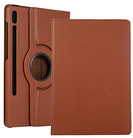 2019 Tablet Lederhülle für Samsung Galaxy Tab S6 T860 T865 10.5, 360 drehbar Multi-Winkel-View Folio Stand Hülle Auto Sleep/Wake Cover Braun braun