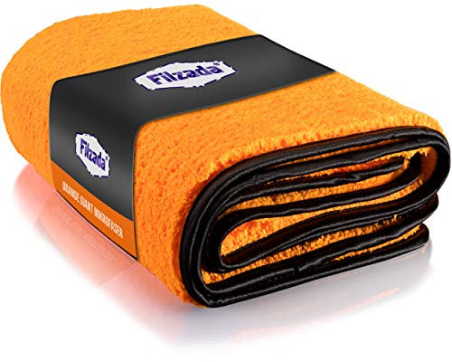 Filzada® 1x Orange Giant Auto Trockentuch XXL (60 x 90 cm) - 720 GSM Ultra Saugfähig - Mikrofasertuch Auto Handtuch mit Feinstfaser für eine professionelle Autopflege
