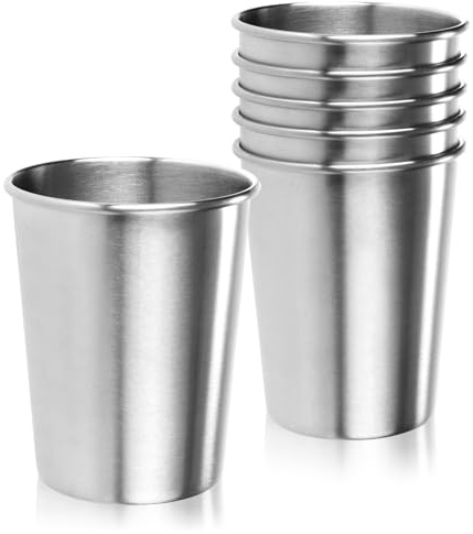 Robin Goods® 6x gobelets en acier inoxydable - Gobelet en acier inoxydable de haute qualité - Gobelet de camping 250 ml - Gobelet de voyage incassable et sans BPA