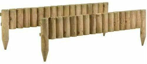 Wooden Roll Border Fixed Picket Fence Edge Garden Outdoor Lawn Edging Fixed Edge 1m x 15cm (4)