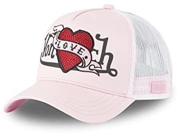 Von Dutch Cap Herren und Damen, Trucker LOVU, Rosa LP | Unisex, Erwachsene 55,5-60cm, Verschluss Snapback, Steifes Mesh, Gebogener Schirm, Streetwear