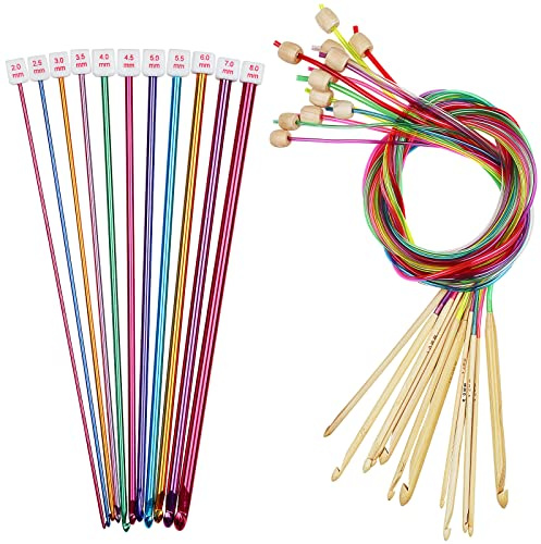 Coopay Tunisian Crochet Hooks Set UK - Blanket Set with Long Hooks and Cable, Ideal for Beginners