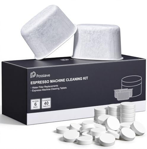 possiave Espresso Cleaning Kits for Breville Machines, Includes 40 Cleaning Tablets and 6 Water Filters, Breville Espresso Machine Accessories
