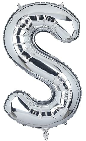 XXL Groß Buchstaben S Ballon Silber Helium Luftballons Riesen Mylar Alphabet Folienballon Jubiläum Hochzeit Geburtstag Party Dekoration 100CM