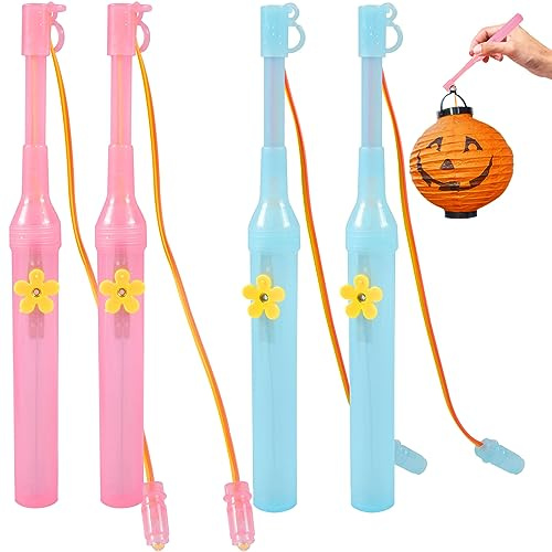 Laternenstab elektrisch mit LED für kinder, 4 Pack Elektrischer Laternenstab with Warmweißes Licht Passend für jede Laterne für Halloween, Kinderpartys, Kostümpartys, Weihnachten und Mehr