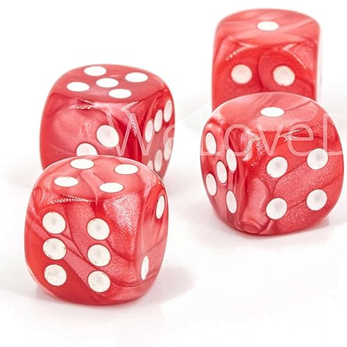 XL W6 Würfel (20mm) in rot/weiße Punkte - Made in Germany - WeLoveDice - 5 Stück