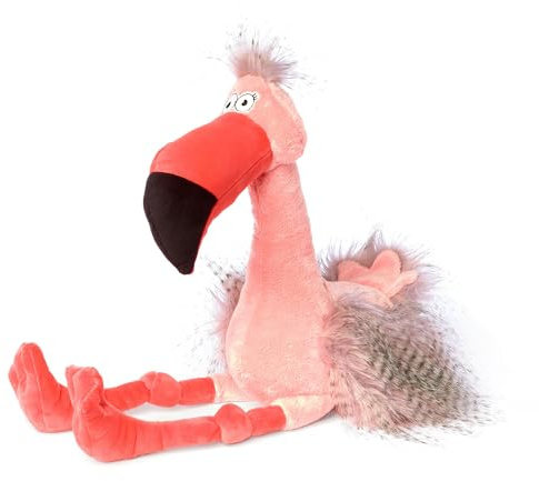 Plyschdjur Fool Flamingo, Kikeriki för barn och vuxna att samla, ge bort, spel, smita
