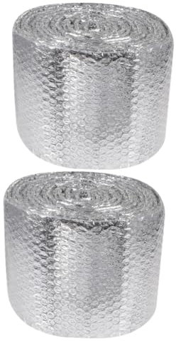 jojofuny 2rolls Reflective Insulation Multi-Purpose Foil for Greenhouse Energy-Saving Thermal Barrier Easy to Install Moisture Resistant Duct Insulation Wrap