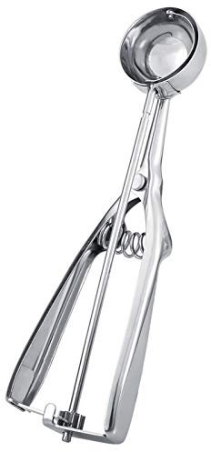 Cuillère à Crème Glacée en Acier Inoxydable, Petite Cuillère à Glace avec Déclencheur, Cuillère à Biscuits Antiadhésive (4CM)