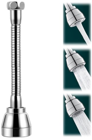 Alargador Aireador Grifo Cocina,Aireador Grifo Lavabo,3 Modos de Salida de Agua,Adaptador Extensor Grifo,360° Giratorio Atomizador Grifo con Adaptador,Adaptador Grifo Cocina para Cocina,Baño