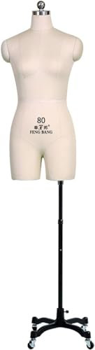 OZSSLJJ Schneiderpuppenständer for Damen for Nähen mit feststeckbarem Rad, verstellbare Schneiderpuppe in Übergröße, for professionelle Schneiderinnen(White,XX-Large)