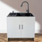 Free Standing Commercial Laundry Sink Cabinet With Stainless Steel Sink and Pull-down Faucet, Suitable for Outdoor and Indoor Use