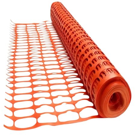 Smith & Barker ECONOMY 80gsm Temporary Barrier Mesh15M 25M 50M Green & Orange Fence Mesh Outdoor Garden Plastic Netting Mesh Fence (50m, Orange)