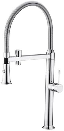 3 Wege Armatur Küche Ausziehbar Küchenarmatur Schwenkbar Einloch Messing 3 Wege Wasserhahn Ausziehbar-Chrom