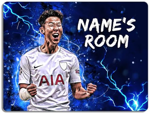 Personalised Son Heung-min Bedroom Door Sign Football Legend Room Name Plaque Children's Boys Tottenham Football Player Kids Birthday Gift NLD25