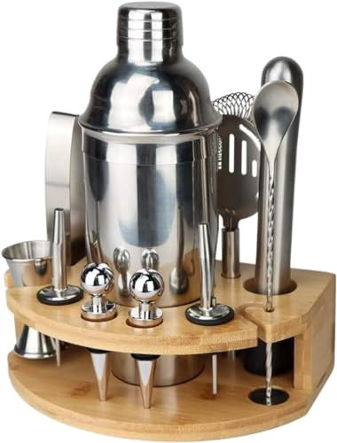 QTANZIQI Cocktail Making Set 12 Pieces Cocktail Shaker Set With Stand Stainless Steel Bar Tool Set Bartender Kit Bar Party