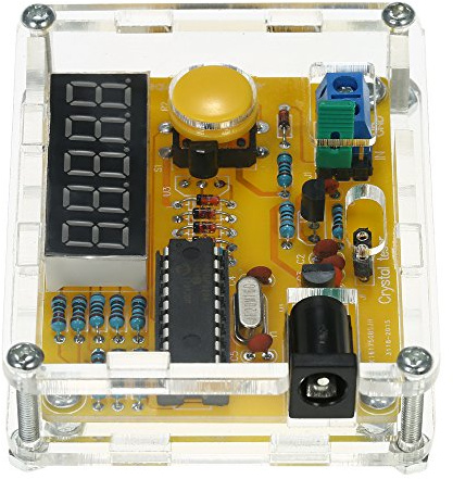 Frekvensräknare, DIY-frekvenstestare Frekvensmätare 1Hz~50MHz Frekvensmätare med LED-display och Transparent Fodral för Frekvensmätning