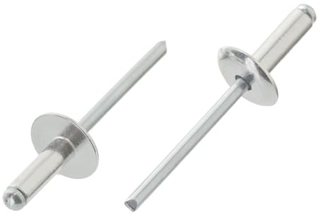 100 stycken blindnitar 4,8 x 16 aluminium stål stort huvud 14 mm popnitar blinda nitar DIN 7337