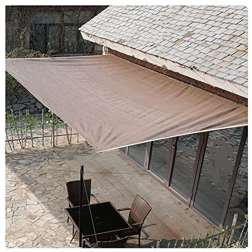 Rete in tessuto resistente ai raggi UV per ombreggiatura patio esterno con anello in metallo traspirante e durevole rete ombreggiante marrone per casa in vetro, serra e vele ombreggianti, 8 x 8 m