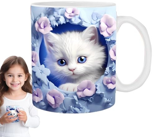 Generico Tazza Con Gatto Divertente, Tazza In Ceramica Con Simpatico Gattino Da 11 Once, Tazza Da Caffè Con Gattino, Tazza Con Gatto In Ceramica, Tazze Con Gatto Per Gli Amanti Dei Gatti