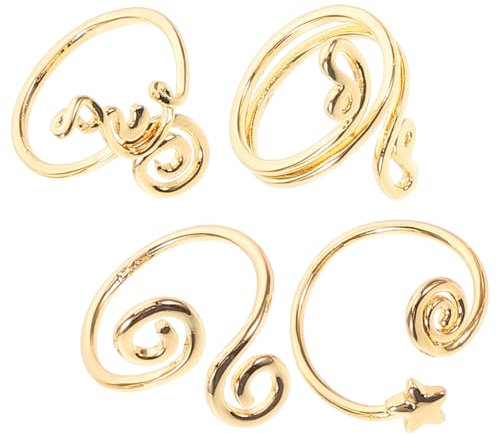 Holibanna 4stücke Teiliges Set Zehenringe Für Frauen Verstellbare Offene Zehenringe Mit Zirkonia Fußschmuck-set Für Sommer Und Strand Modeschmuck Zehenring Für Frauen