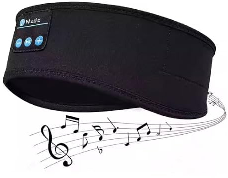 WESEN Sleep Headphones, Soft Headband for Sleeping and Sport, Wireless Headband with Stereo Speakers, Bluetooth Music Headphones with Microphone for Dad/Mom/Her/Him/Travel/Running (Black)