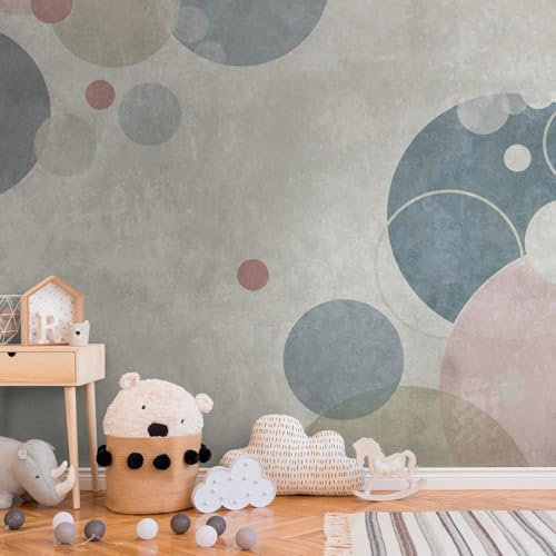 Profhome Kindertapete 383071-GU Vliestapete grau rosa beige blau Fototapete 0,53 m x 20,10 m / 10,39 m2