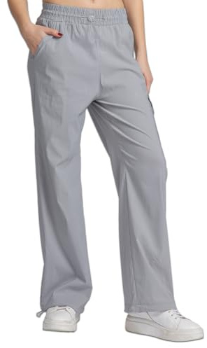 Vittorio y Pantaloni Cargo Donna Vita Alta Tasche Pantaloni Larghi Donna Streetwear Casual (IT, S/M, Grigio)