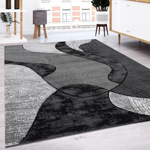 Fit Even Rugs - Large Fluffy Area Rug Carpet Washable Non-Slip Soft Modern Indoor Shaggy Floor Rug for Living Room, Bedroom, Hallway, Lounge (Grey, 120x170 cm)