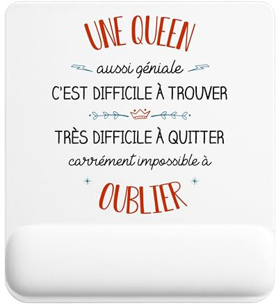 Planetee Tapis de Souris Une Queen Aussi géniale | Accessoire Bureau Ergonomique - Idéal pour Anniversaire, Collègue, Secret Santa Noël, Fête des Pères et Fête des Mères