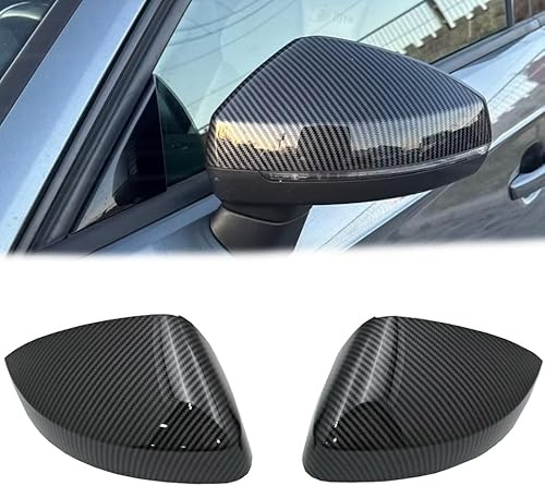 Fouedy Auto Spiegelkappen Rückspiegelkappe Ersatz für Seitenspiegel Abdeckung für Audi A3 S3 8V RS3 2013 2014 2015 2016 2017 2018 2019 Kohlefaserfarbe