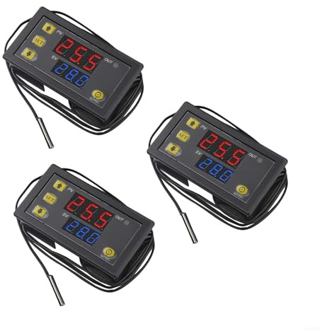 W3230 Digitaler Temperaturregler mit Dual-Modus-Heizung und Kühlung, Thermostat-Temperaturschalter inkl. wasserdichtem Edelstahlsensor (24 V)