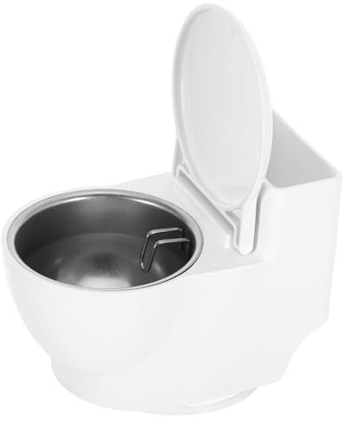 VALICLUD Creative Wall Ashtray with Toilet Shape, White Wall Mounted Ash Holder with Lid, Easy to Clean Pp and Stainless Steel Ash Storage Holder, for Home and Bathroom Decor