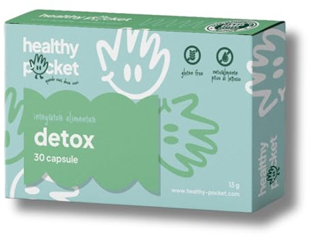 Detox Healthy Pocket | Integratore Cardo Mariano Tarassaco e Carciofo - Detox Fegato e Intestino - Depurativo - Digestivo - Epatico - Antiossidante | Enzimi Digestivi Gonfiore Addominale | 30 Capsule